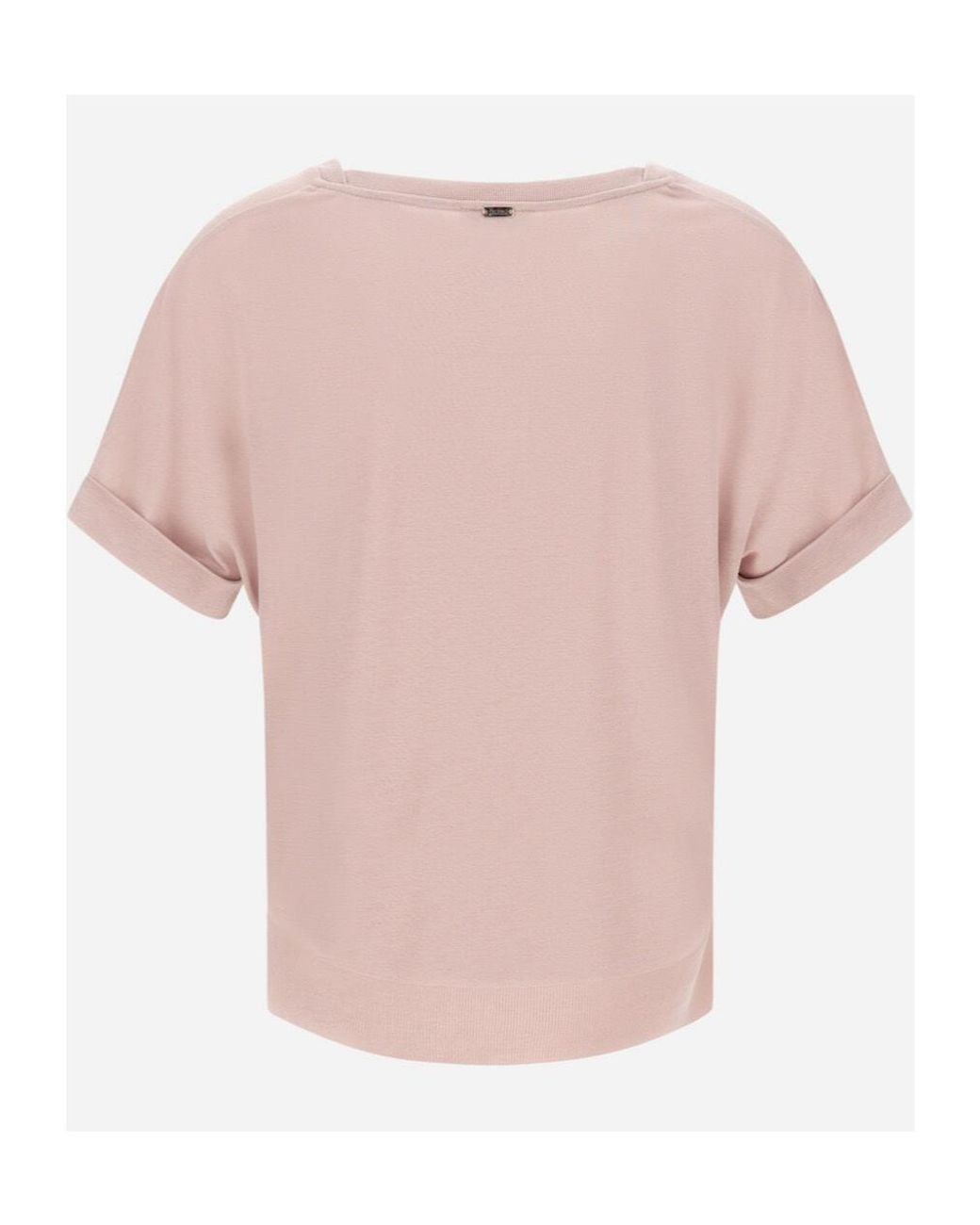 Herno Pink Resort Pleated Jersey T-Shirt