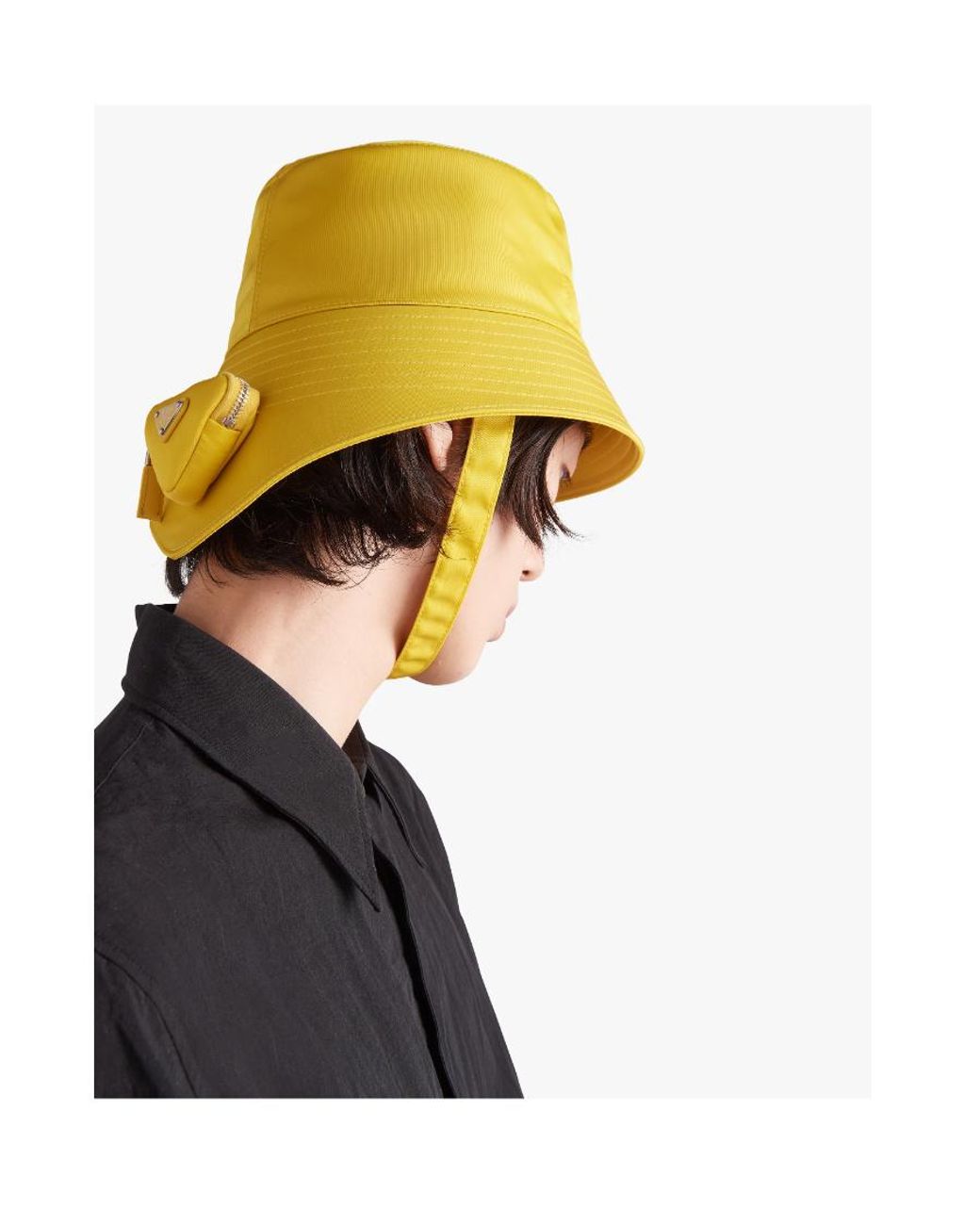 Prada Yellow Pouch Detailed Bucket Hat for men