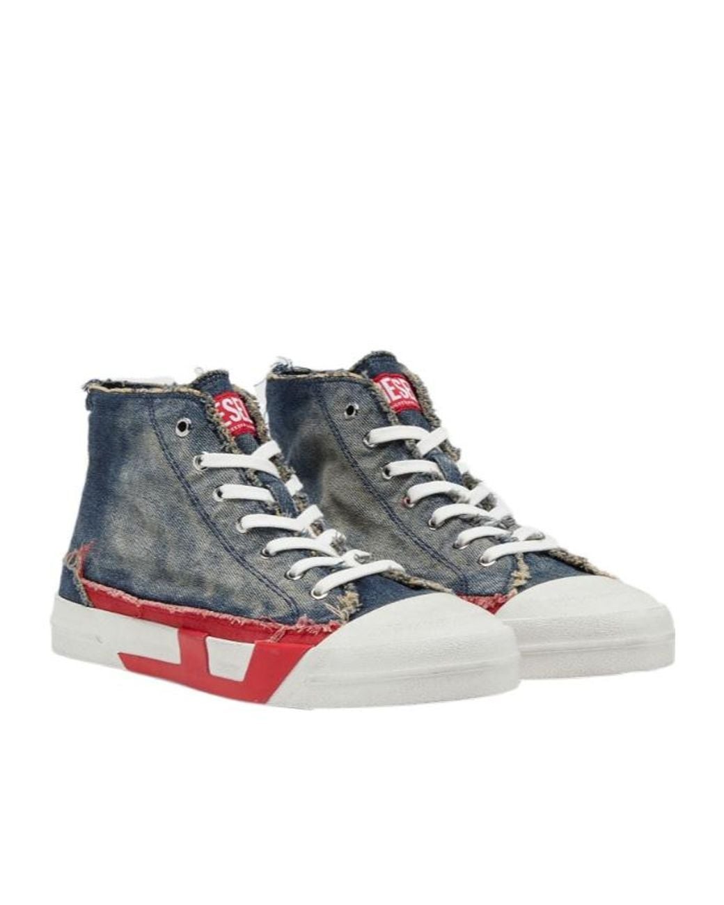 DIESEL Blue S-D-Verse Mid Ii Frayed Sneakers for men