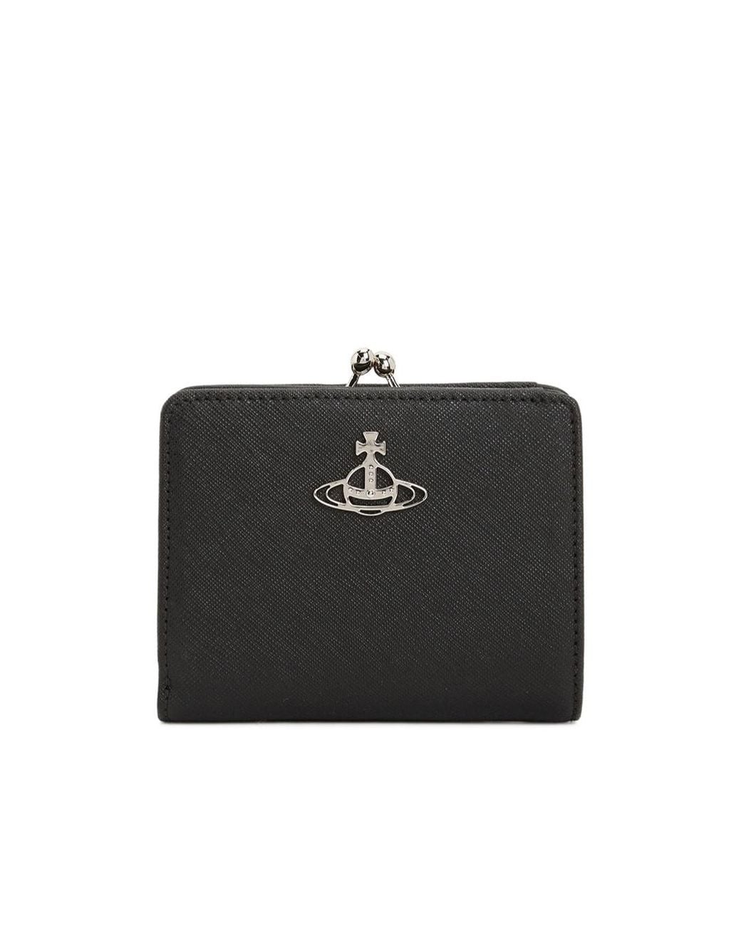 Vivienne Westwood Black Logo Plaque Wallet