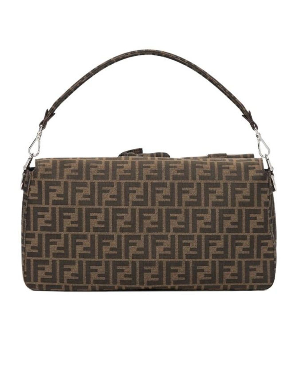 Fendi Metallic Maxi Multipocket Baguette Ff Jacquard Tote Bag for men