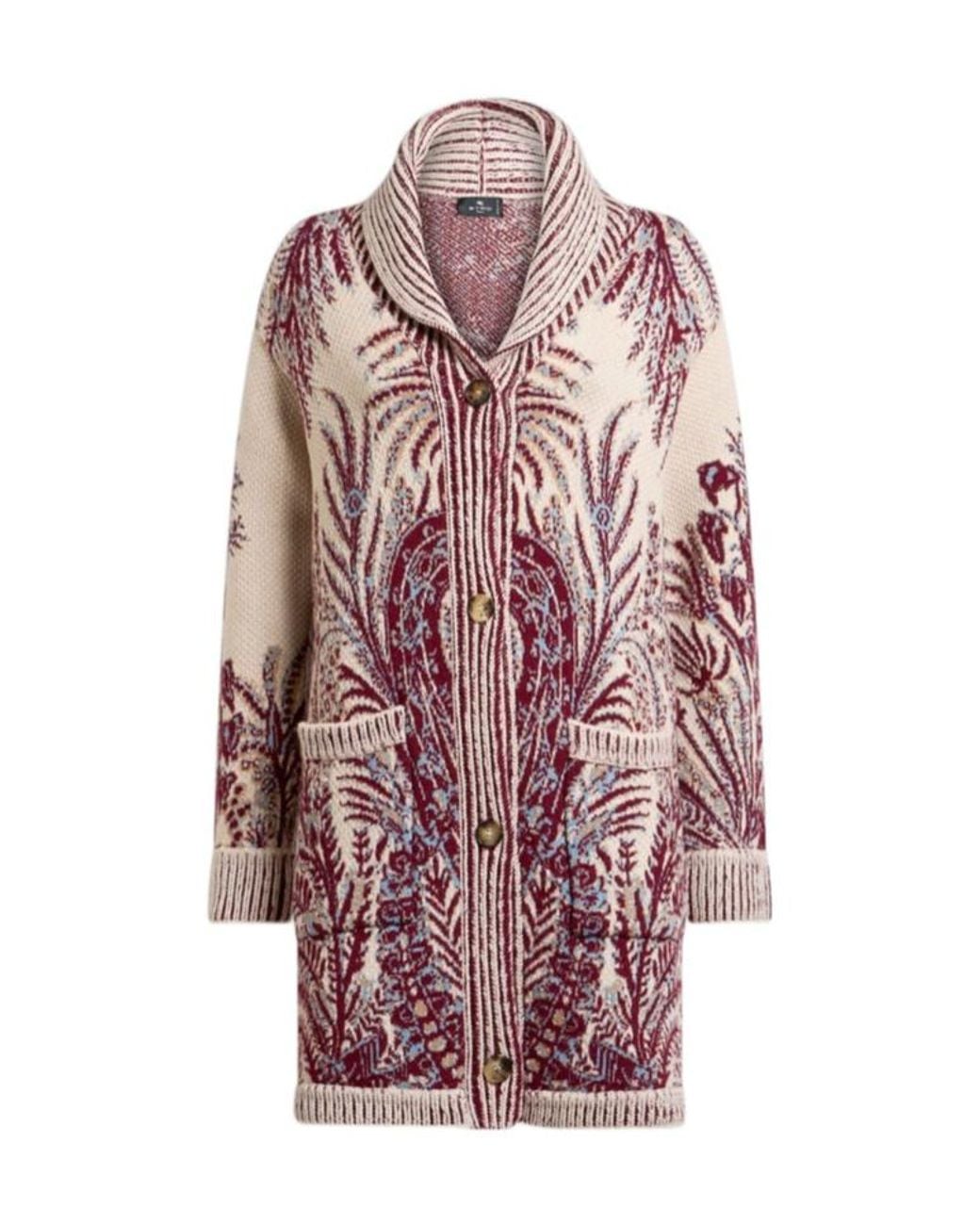 Etro Multicolor Jacquard Maxi Cardigan