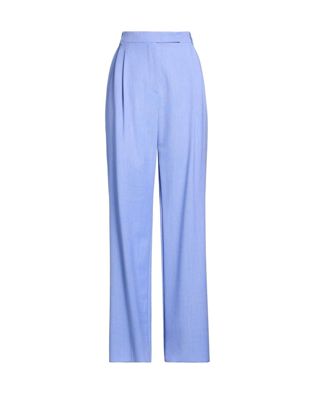 Max Mara Blue Minimalist Solid-Color Wide-Leg Pants