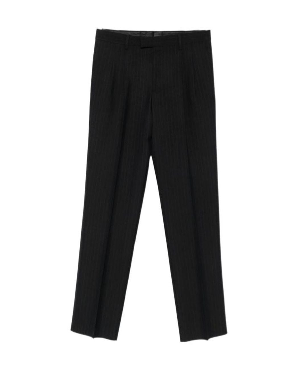 Lardini Black Pleated Wide-Leg Pants for men