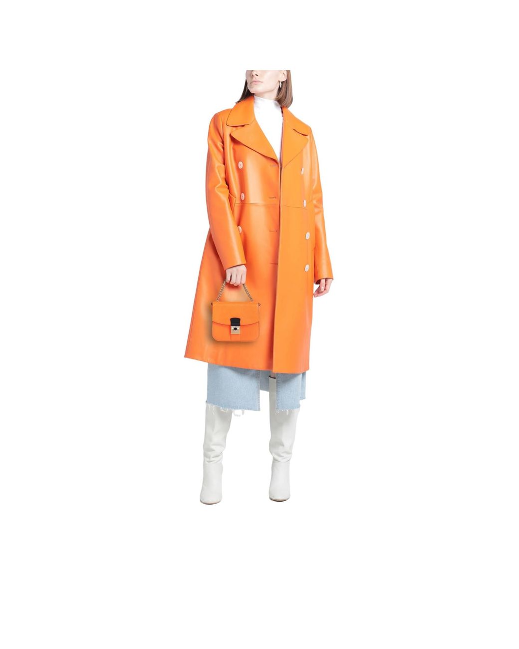 Maison Margiela Orange Small Two-Tone Woven Tote Bag