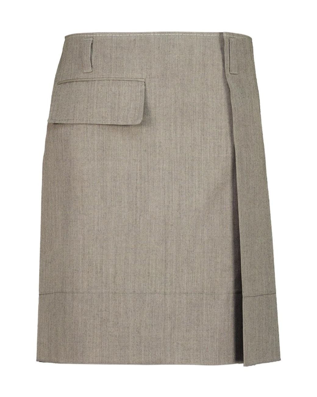Marni Gray Belted Skirt
