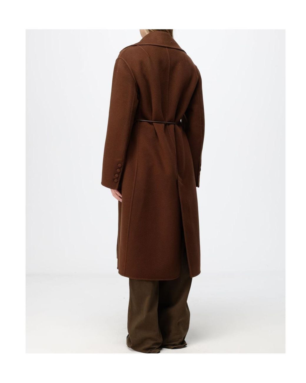 Ermanno Scervino Brown Single-Breasted Flap-Pocket Coat