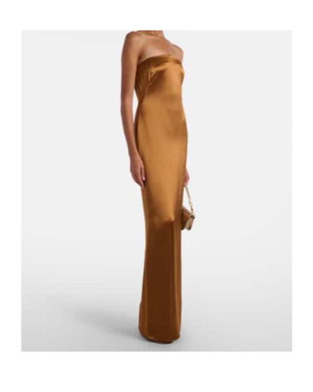 Galvan Brown Satin Bustier Gown