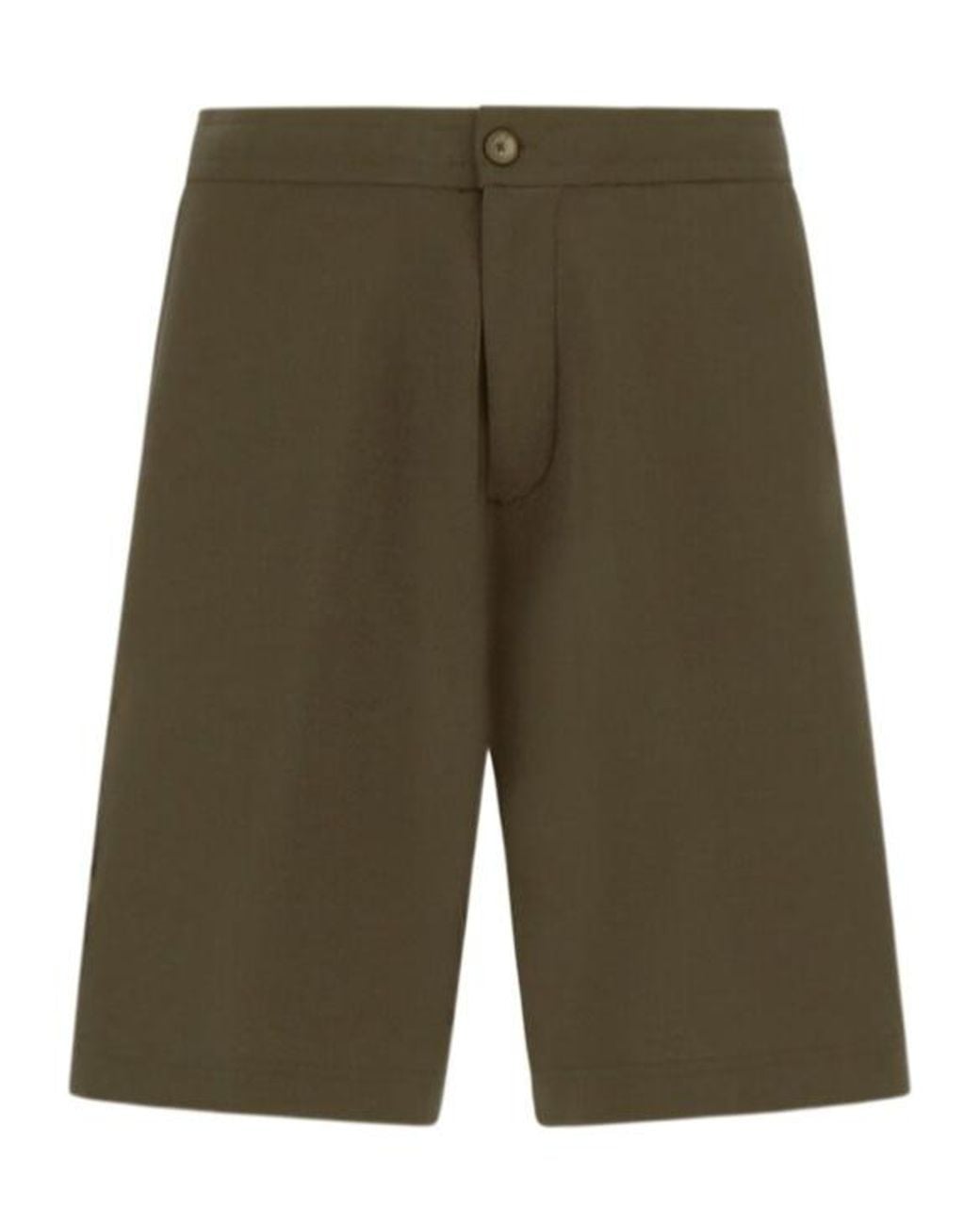 Herno Green Logo Plaque Bermuda Shorts for men