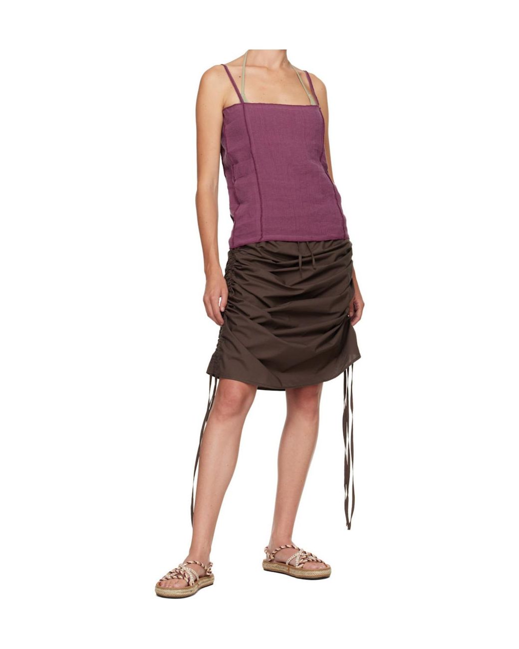 Baserange Black Pleated Midi Skirt