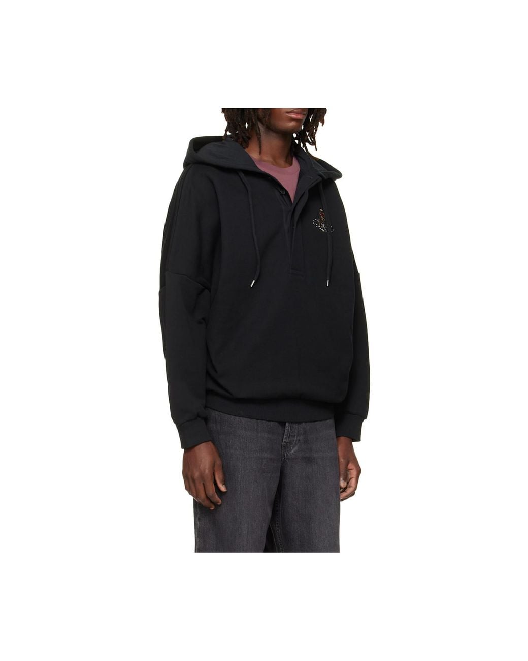 Vivienne Westwood Black Batwing Logo Hoodie for men