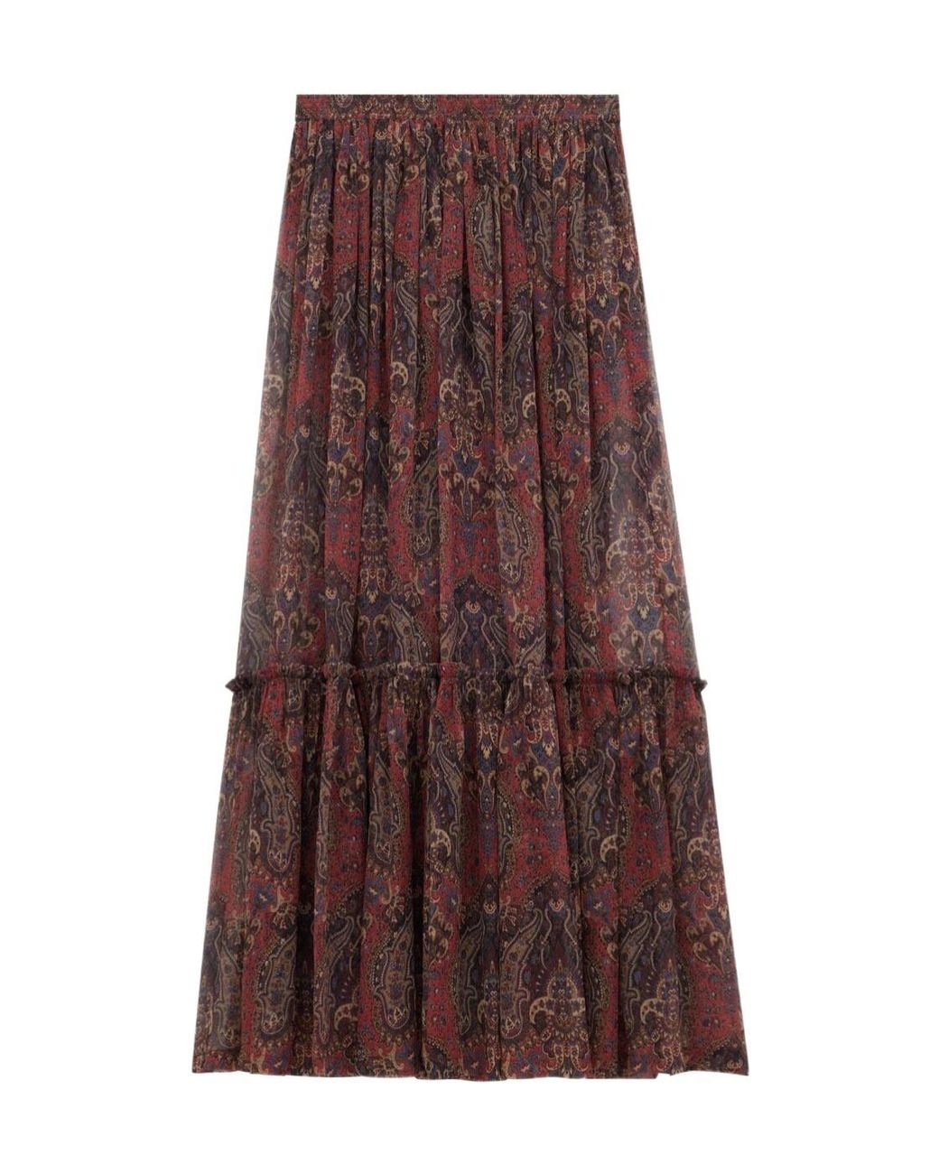 Saint Laurent Brown Ruffled Skirt