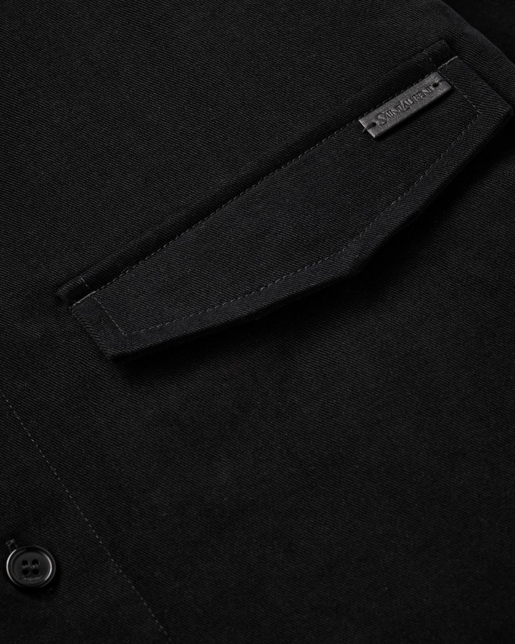 Saint Laurent Black Button-Up Long-Sleeved Overshirt for men