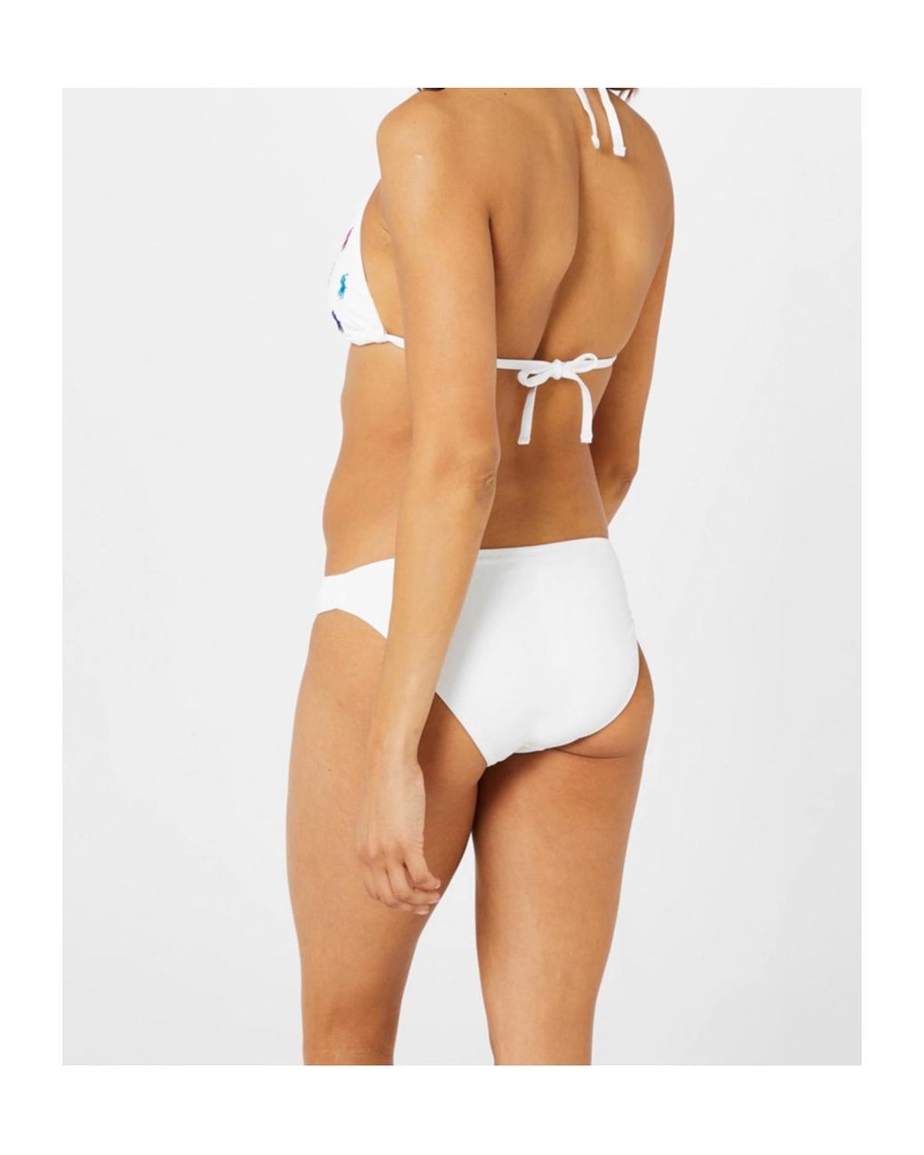 Polo Ralph Lauren White Embroidered Logo Bikini Pants