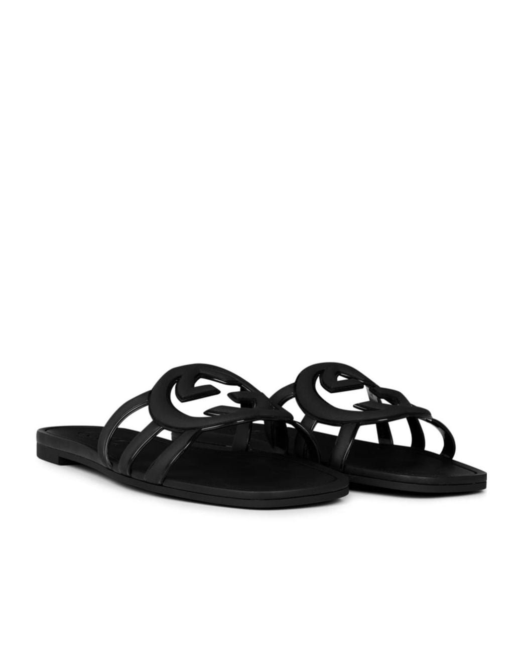 Gucci Black Logo Slippers