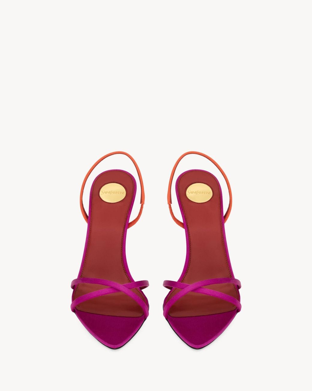 Saint Laurent Pink Justify Slingback Sandals