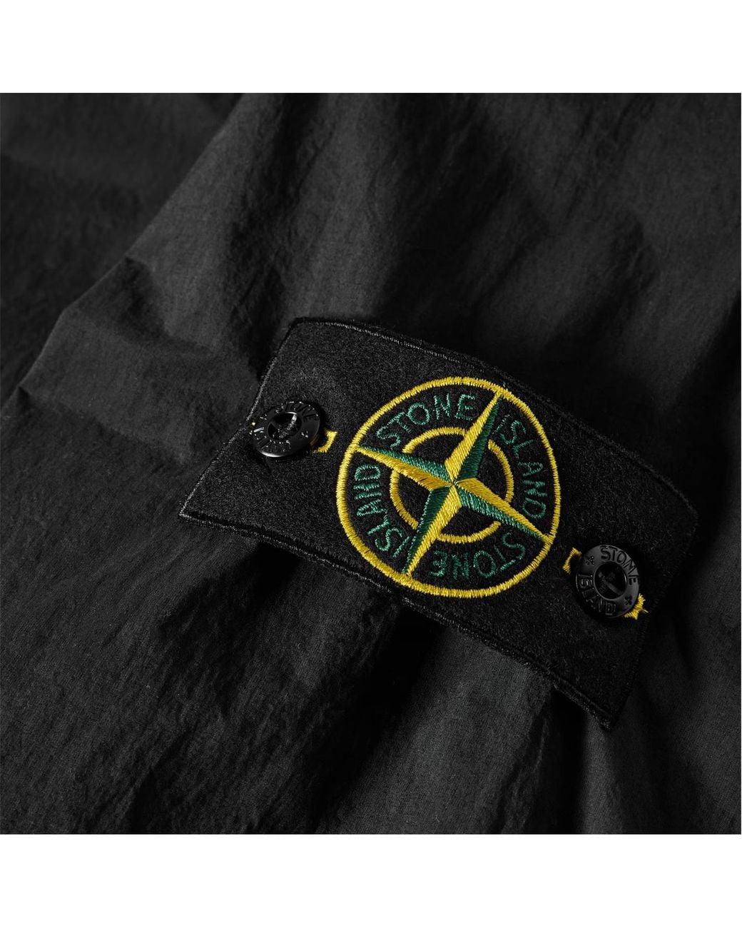 Stone Island Black Logo-Stamped Casual Jacket for men