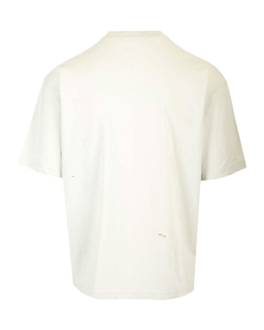 Acne White Logo Printed Crewneck T-Shirt for men