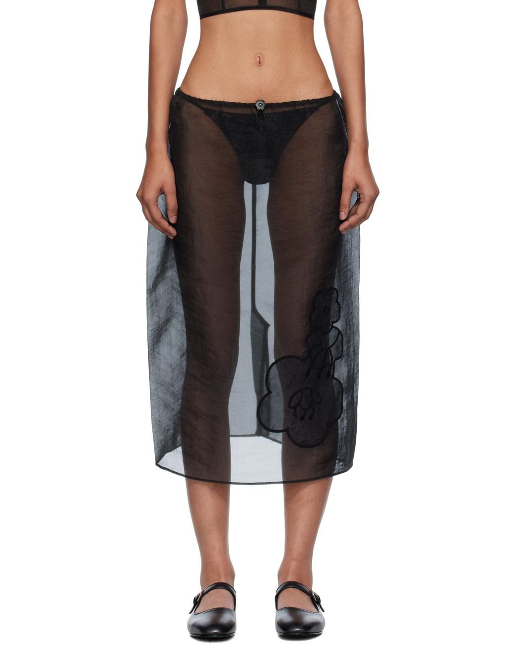 CECILIE BAHNSEN Black Bambi Midi Skirt