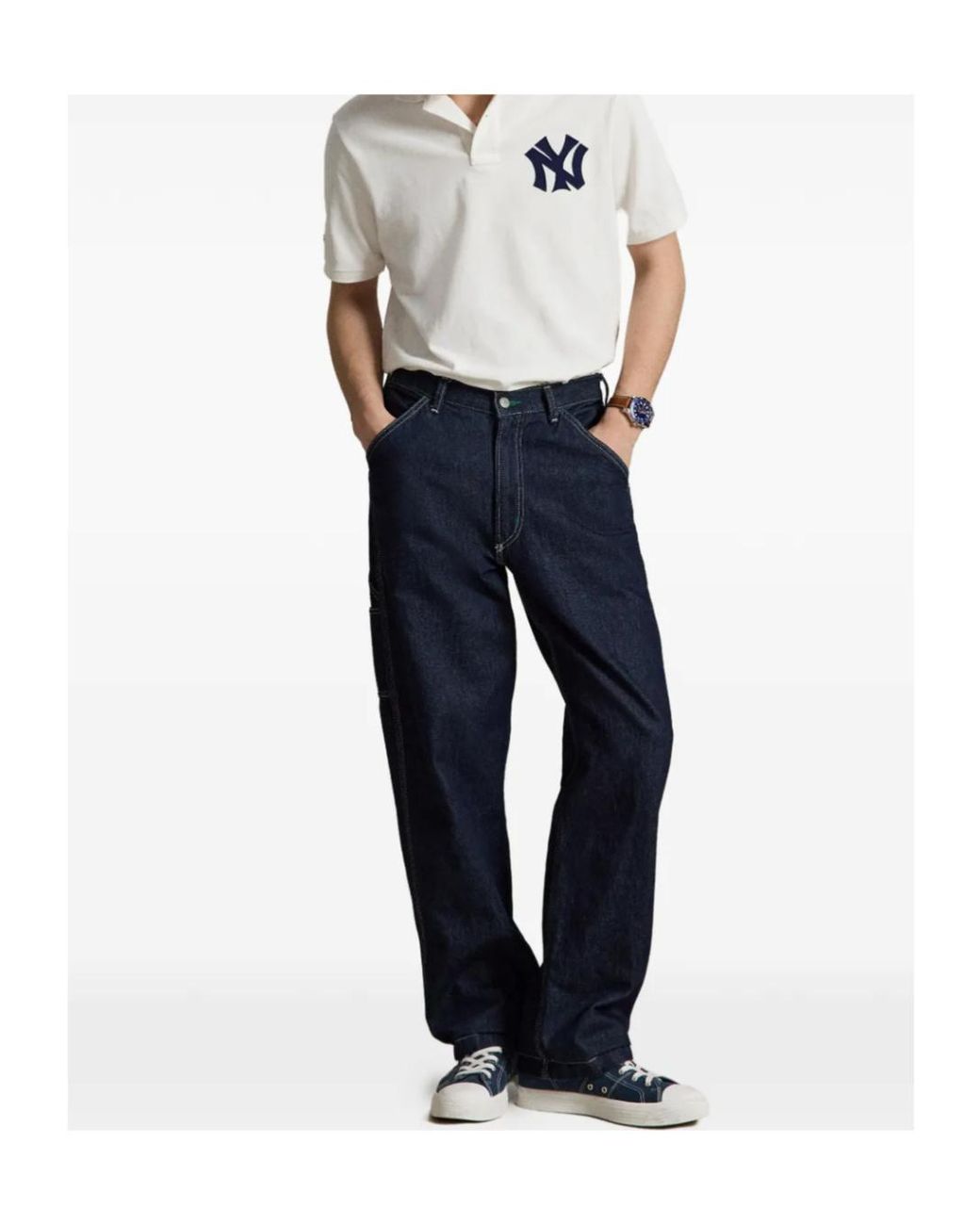 Polo Ralph Lauren White Yankees Polo Shirt for men