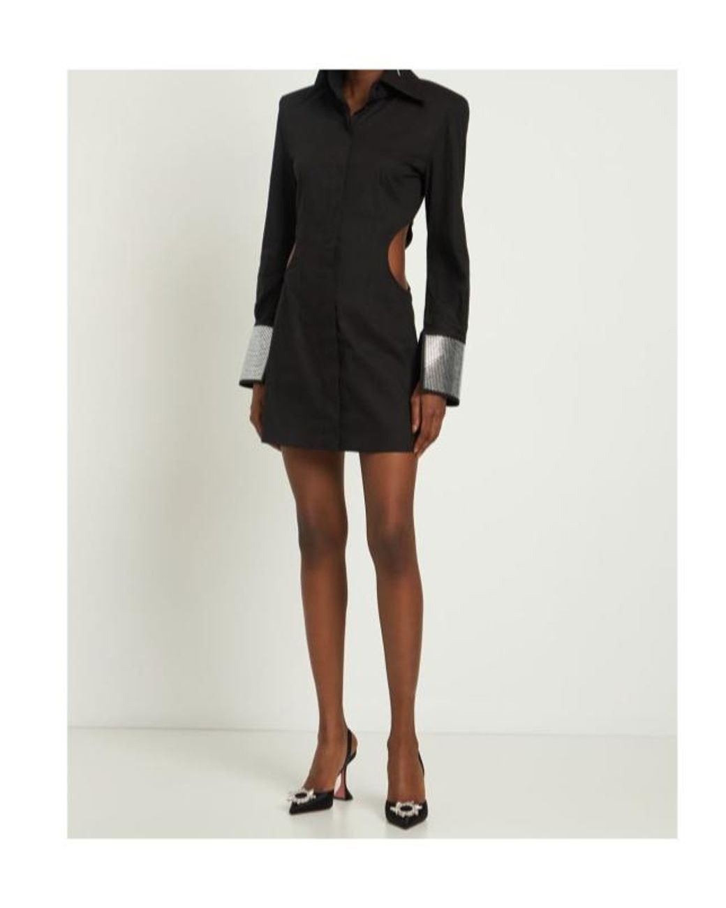 GIUSEPPE DI MORABITO Black Shirt Collar Dress
