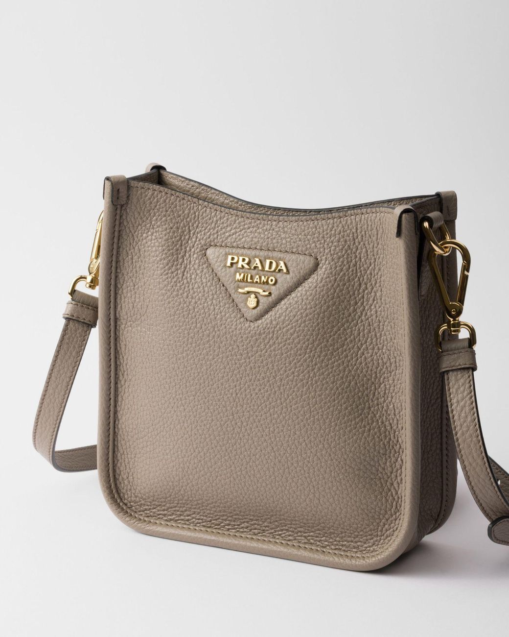 Prada Brown Logo Plaque Crossbody Bag