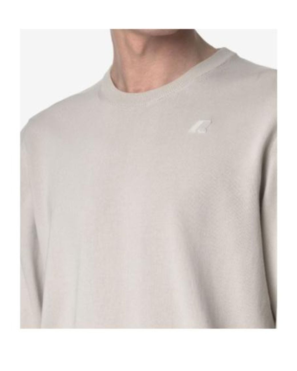 K-Way White Long-Sleeved Crewneck Jumper for men