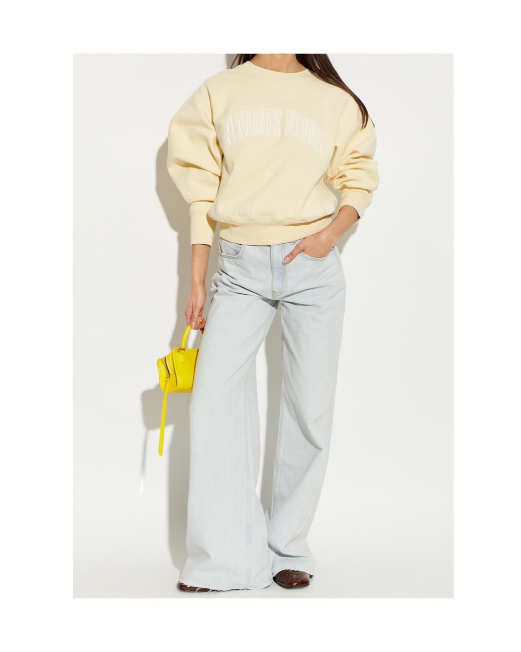 Anine Bing Gray Lewis Frayed Jeans