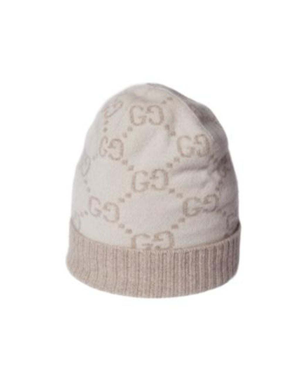 Gucci Gray Nuancie Gg Embroidered Beanie Hat