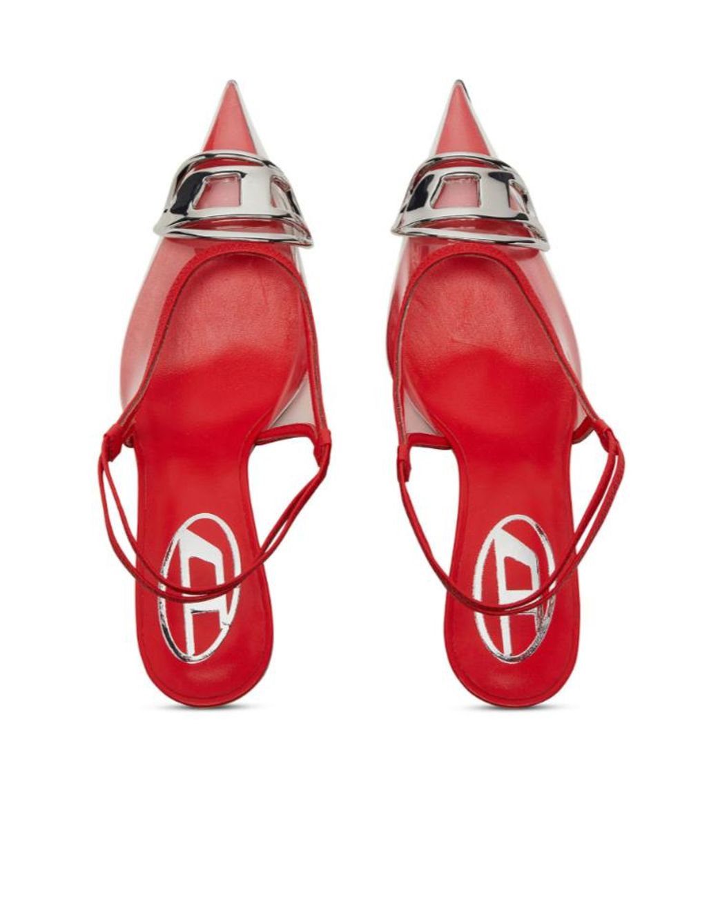 DIESEL Pink D-Venus-Leather-Trim Transparent Slingback Pumps
