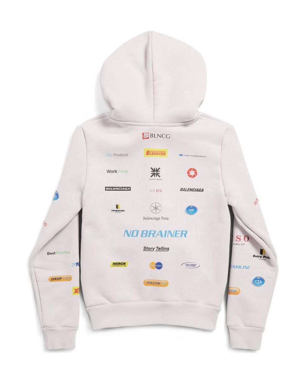 Balenciaga Business English Zip Up Hoodie フーディー Balenciaga Business English Zip-Up Hoodie in White for Men