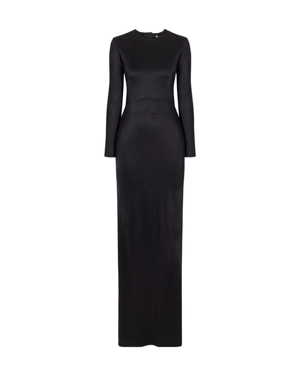 Co. Black Backless Paneled Satin Maxi Dress