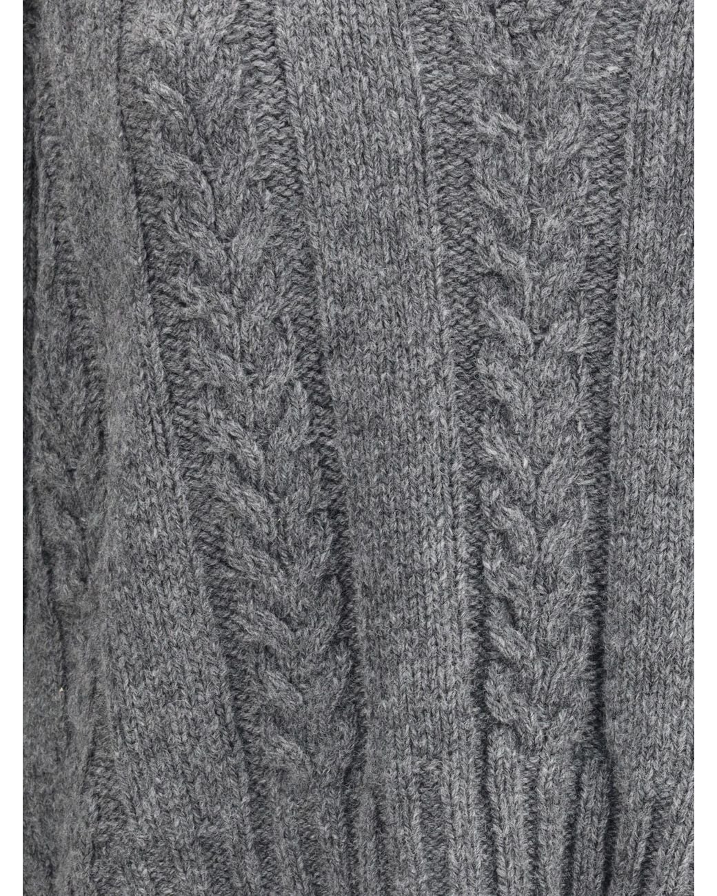 Loewe Gray V-Neck Knitted Jumper