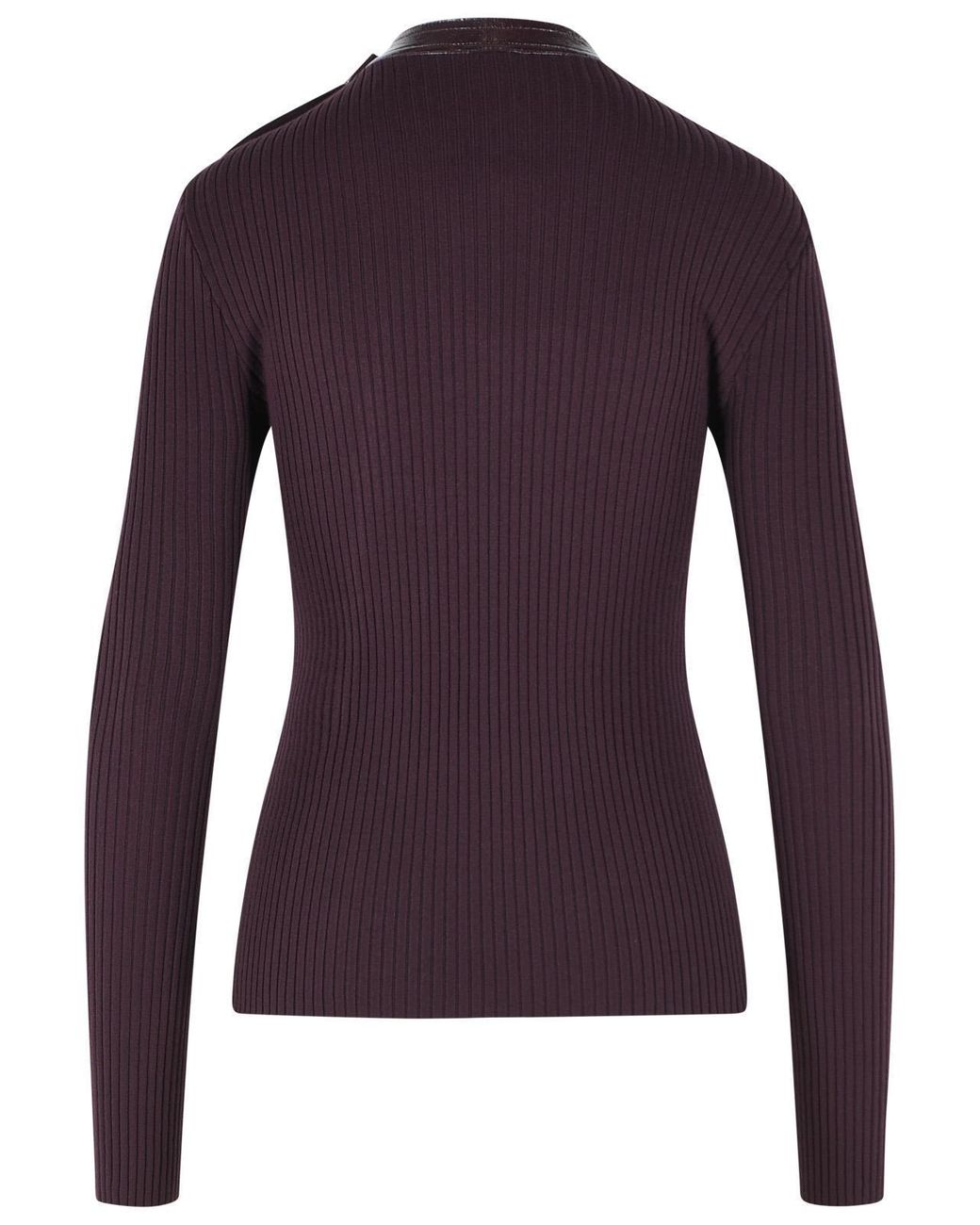 Courreges Purple Courrèges Logo Patch Ribbed Top