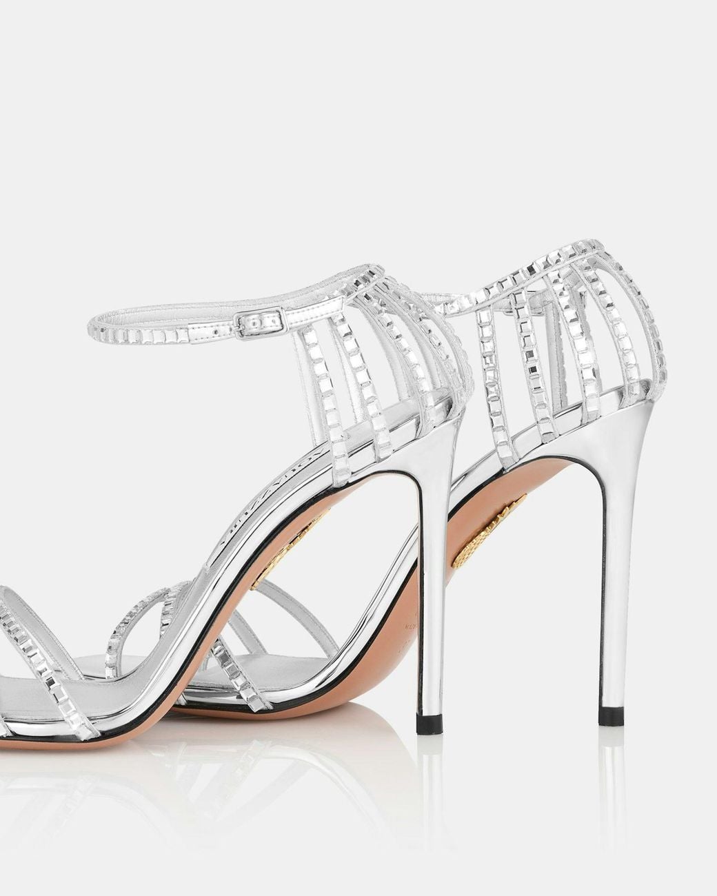 Aquazzura White Sensation Crystal Heeled Sandals