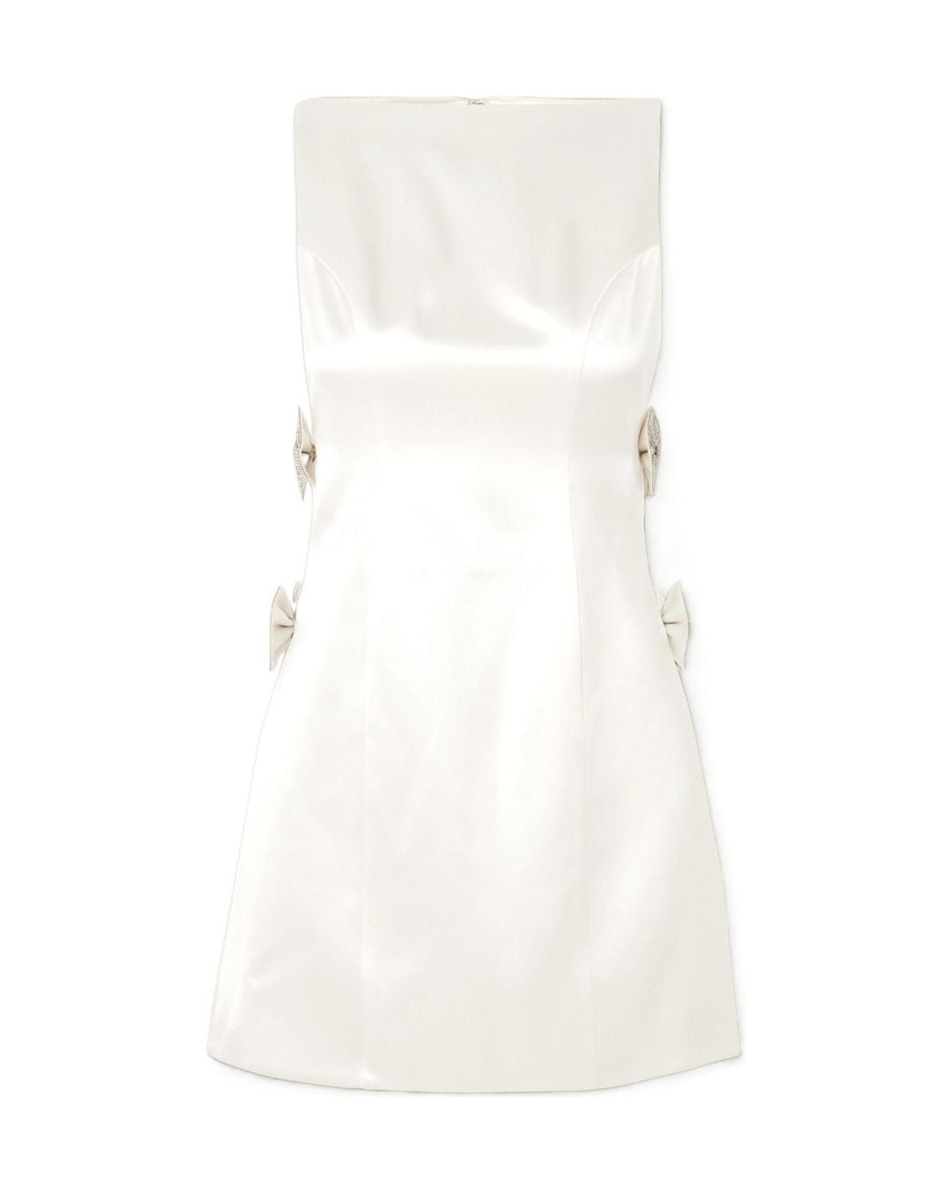 retroféte White Nadine Bow And Crystal-Embellished Cutout Satin Mini Dress