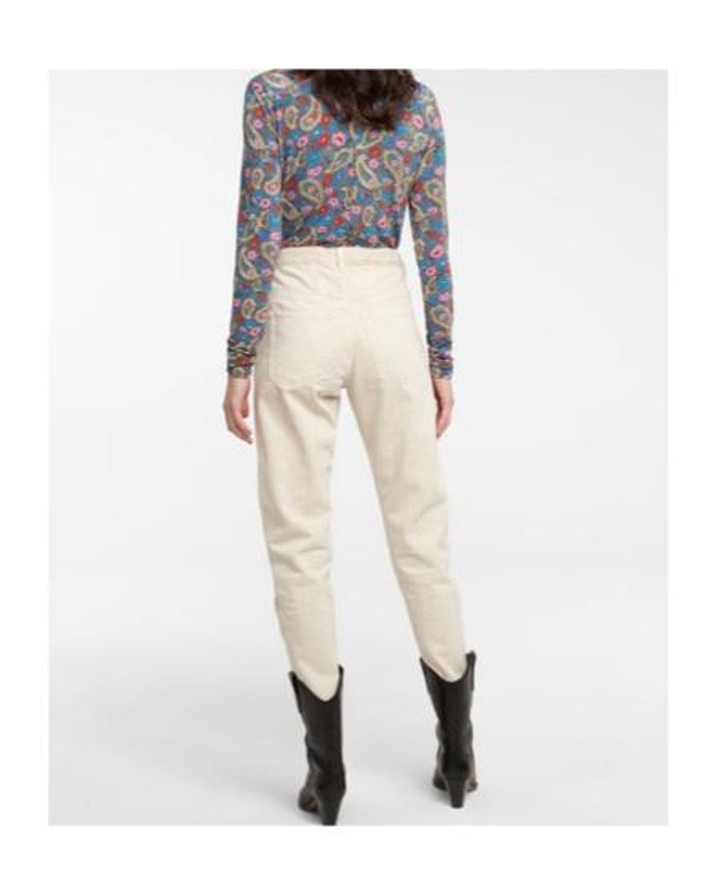Isabel Marant Natural High-Rise Straight Jeans