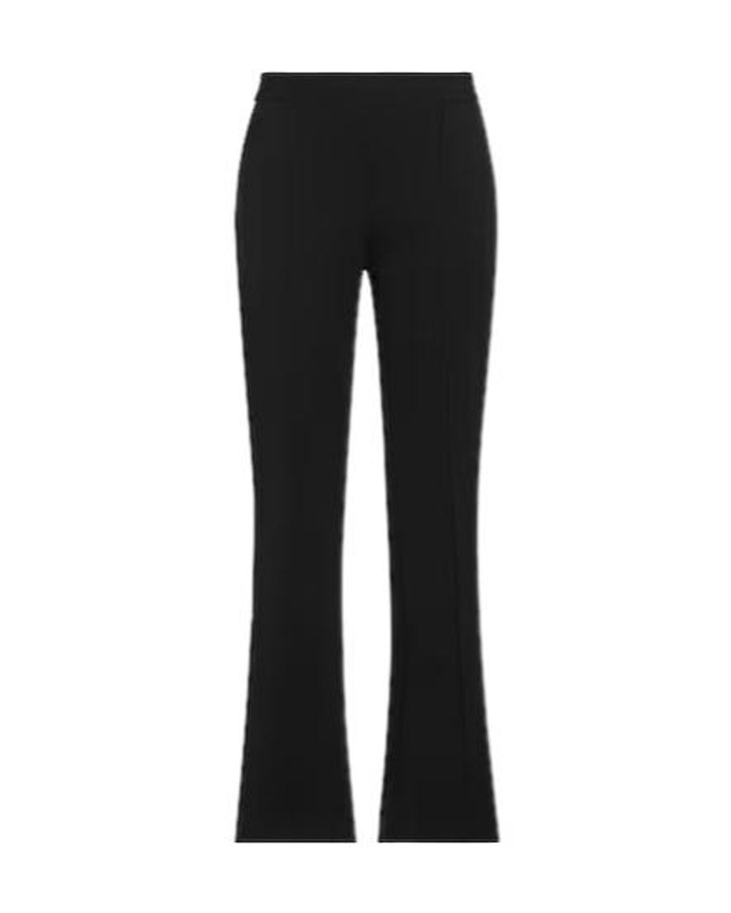 Tory Burch Black Solid Color Spliced Flared Pants