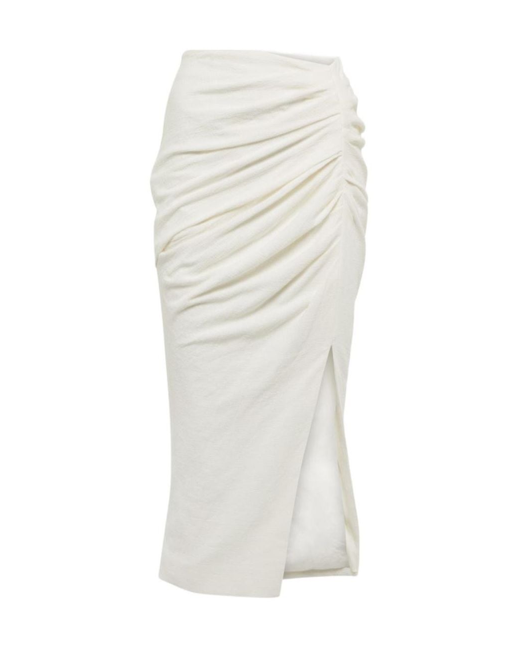 Jonathan Simkhai White Pleated Design Midi Skirt