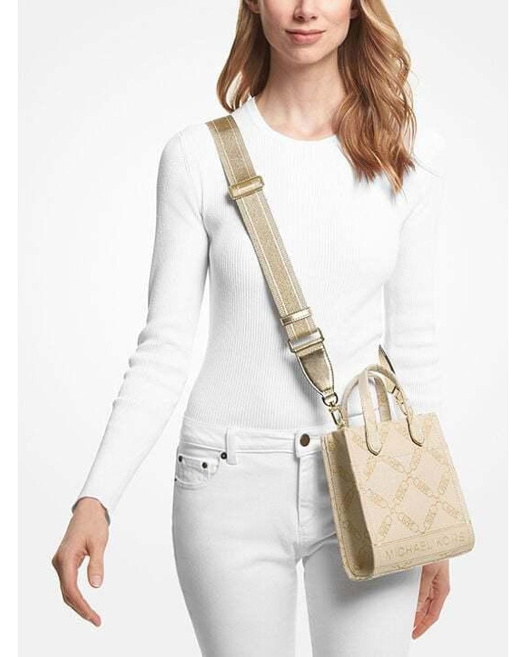 Michael Kors Natural Michael Gigi Logo Detailed Crossbody Bag