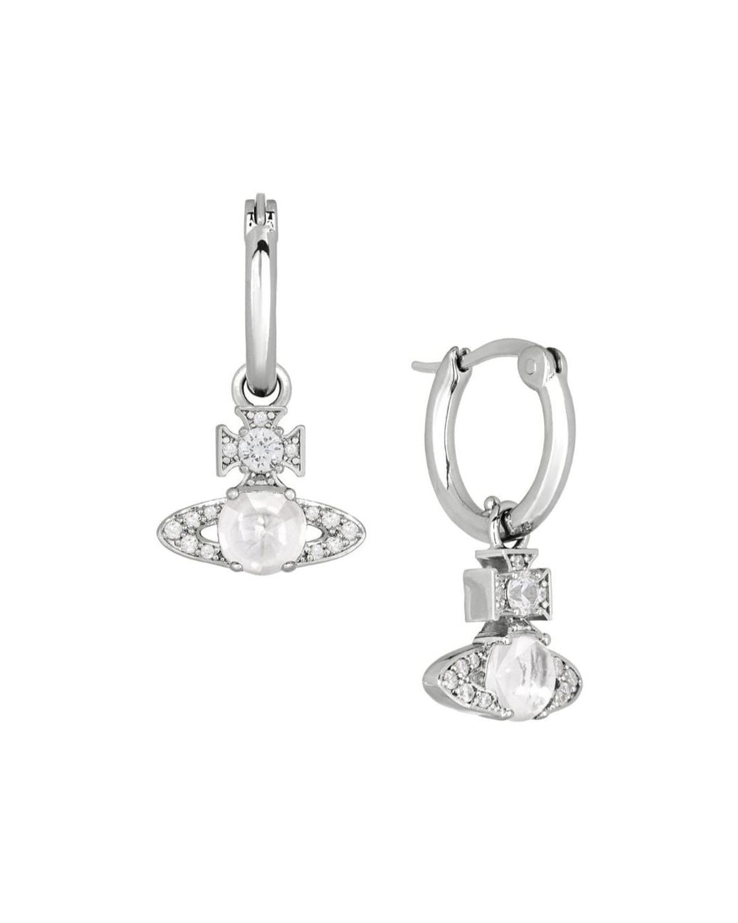 Vivienne Westwood White Ondina Hoop Earrings