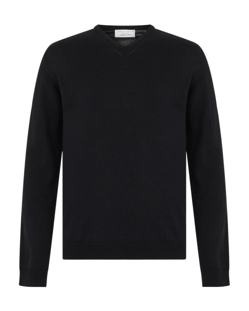 Roberto Collina Black V-Neck Knit Sweater for men