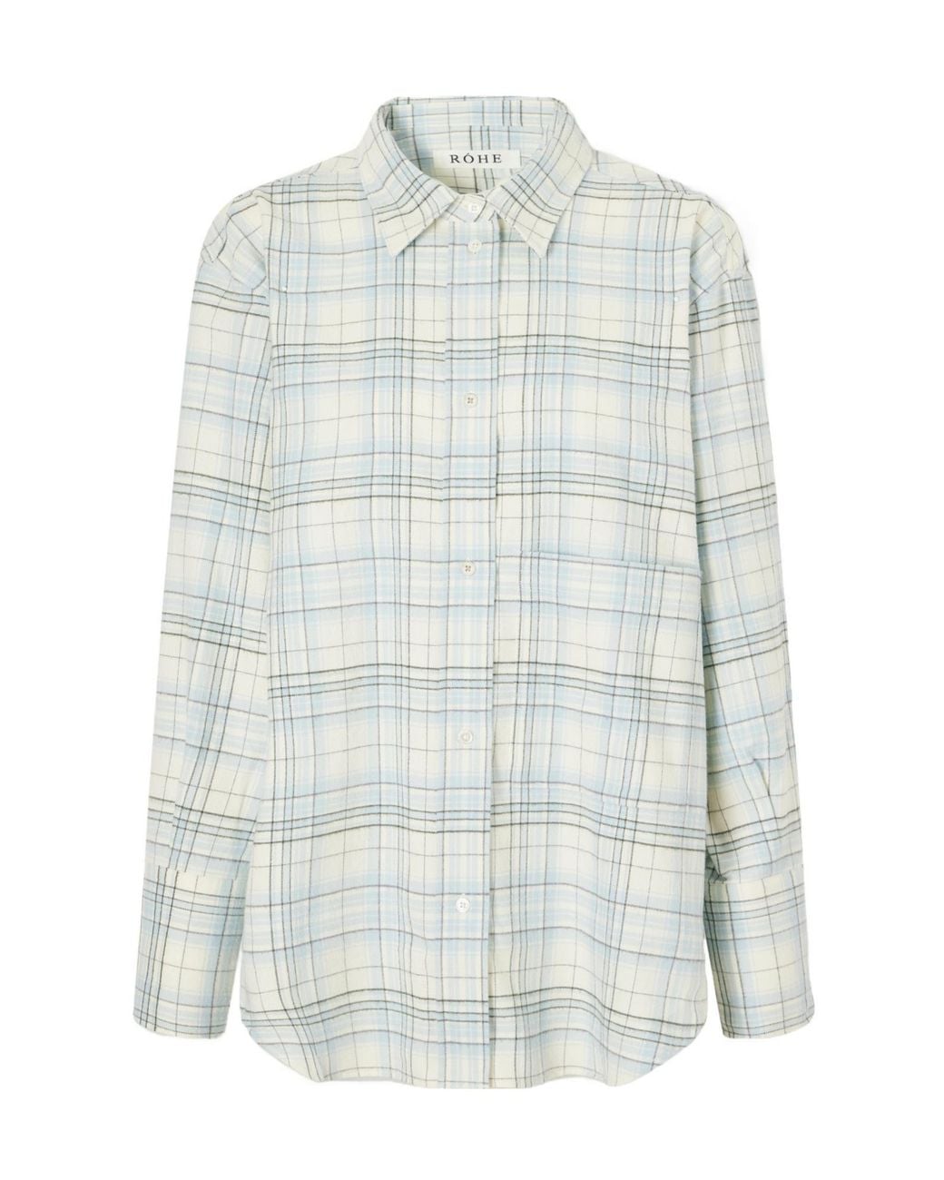 Rohe White Checked Cotton-Flannel Shirt