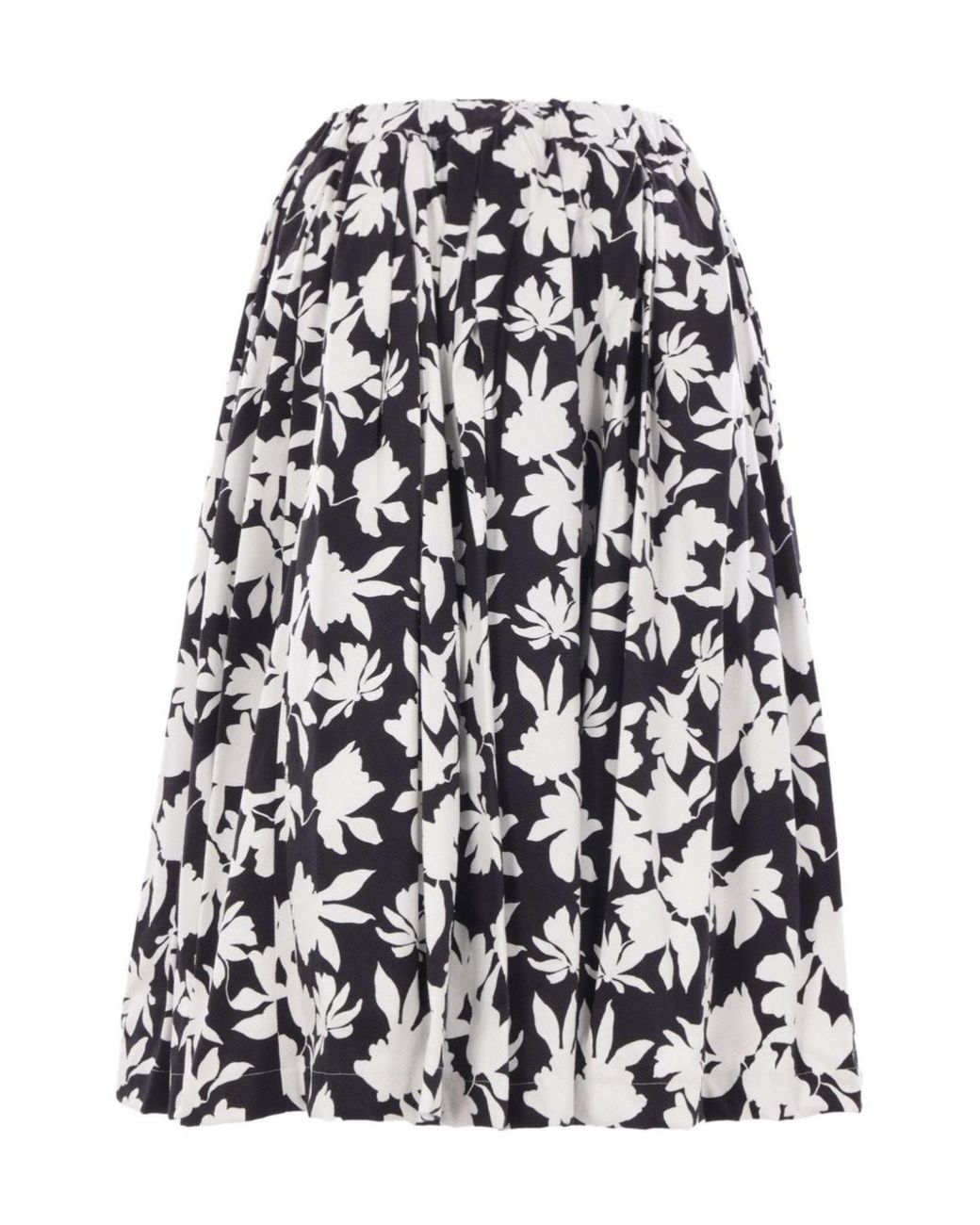 Comme des Garçons White All-Over Floral Printed Skirt