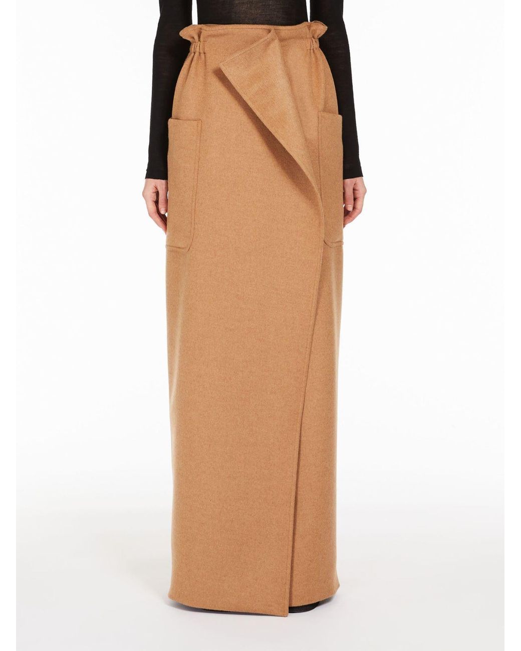 Max Mara Brown Patch-Pocket Straight Skirt