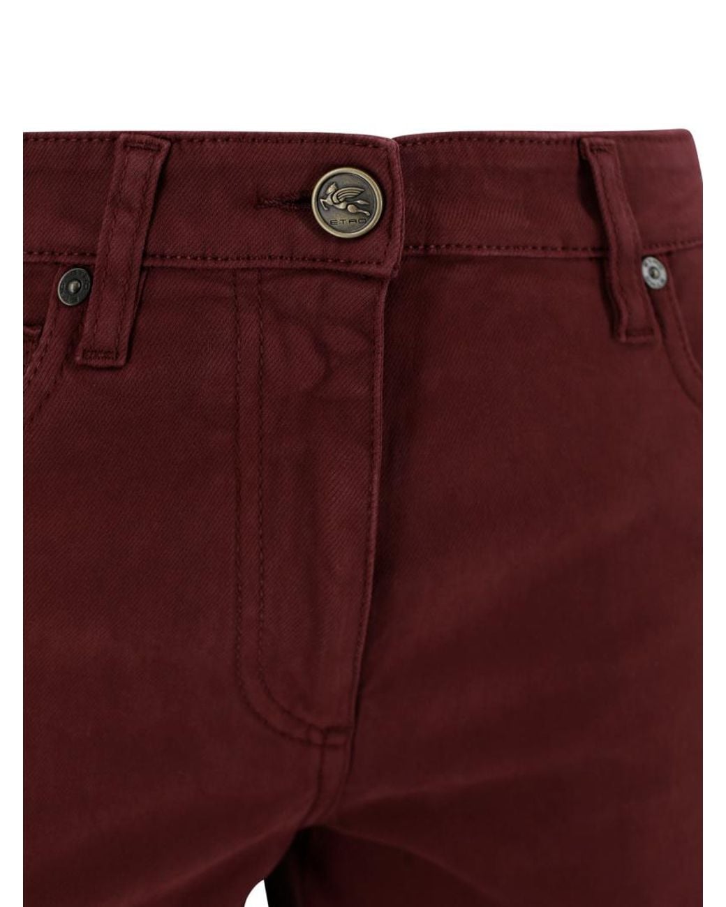 Etro Red Logo Patch Straight-Leg Trousers