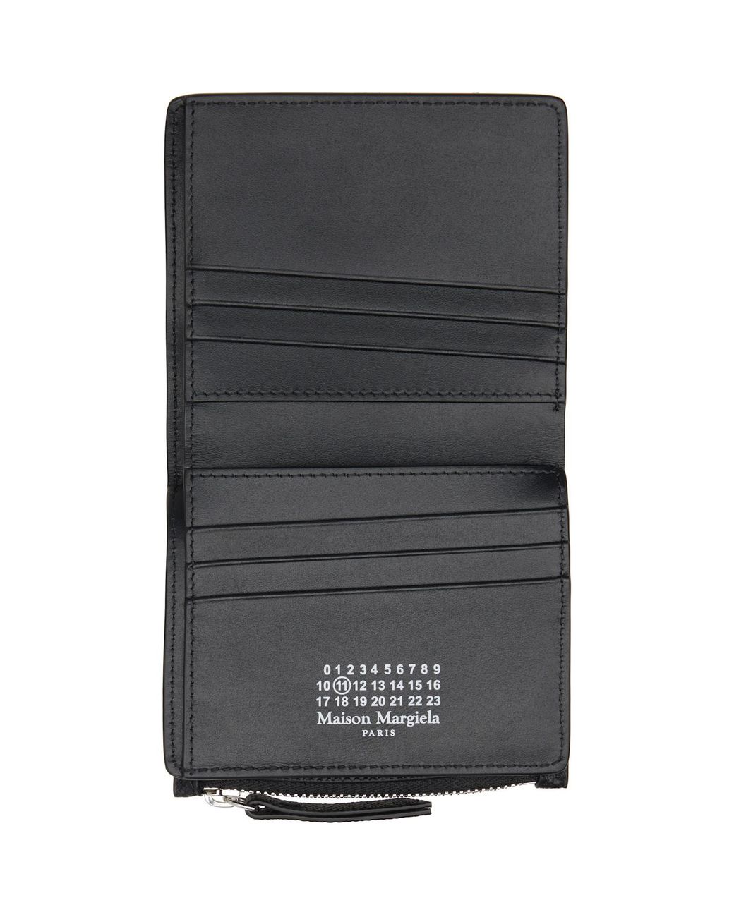 Maison Margiela Black Four Stitches Tri-Fold Wallet for men