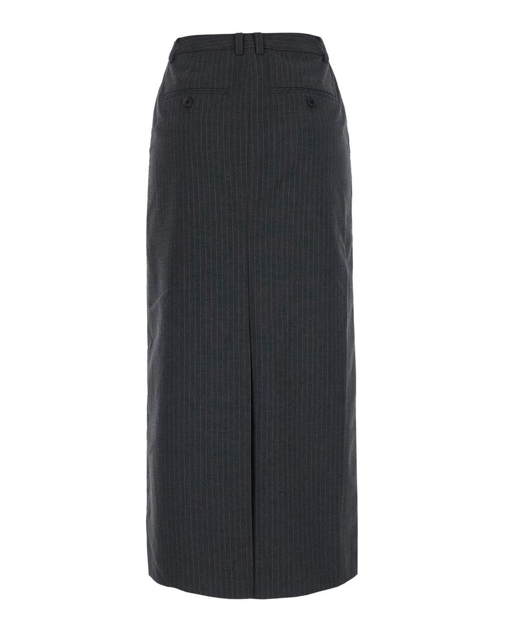 DUNST Black Pinstriped Long Skirt