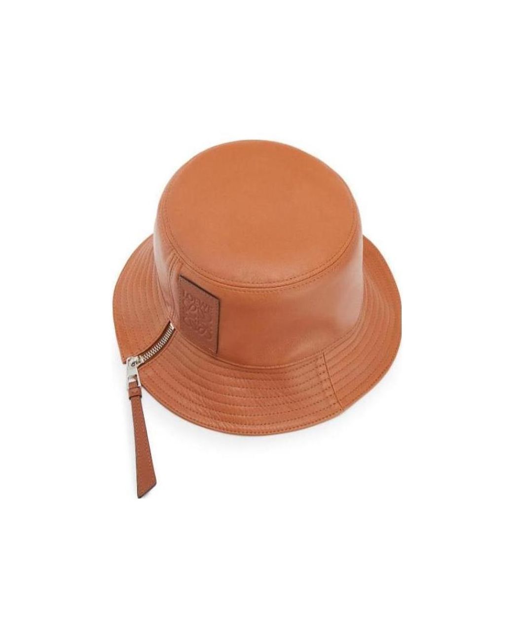 Loewe White Logo Patch Zip Detailed Fisherman Bucket Hat
