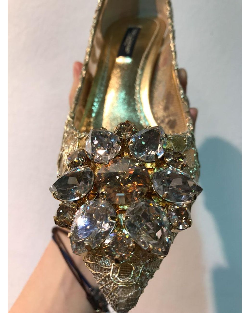 Dolce & Gabbana Natural Belluci Embellished Lace Pumps